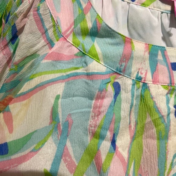 Lilly Pulitzer White Multicolored Marietta Kaftan Mini Dress Bell Sleeve Sz S - Picture 10 of 13